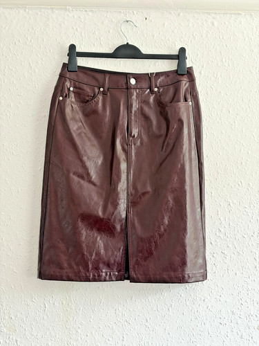 Fauxleather skirt maroon - fauxleather,