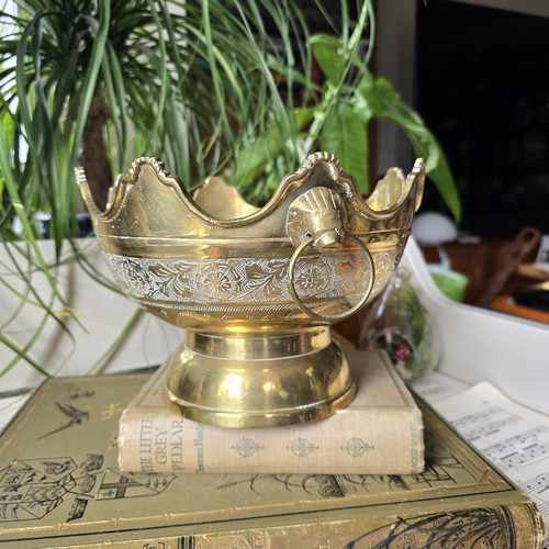 Vintage brass ornate - ornate, bowl