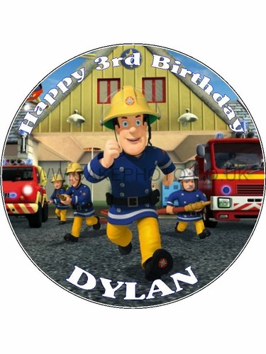 Fireman sam edible icing cake - sam,