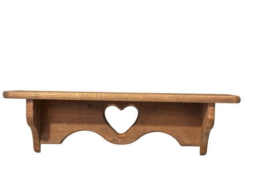 Vtg wood heart wall shelf - vtg,