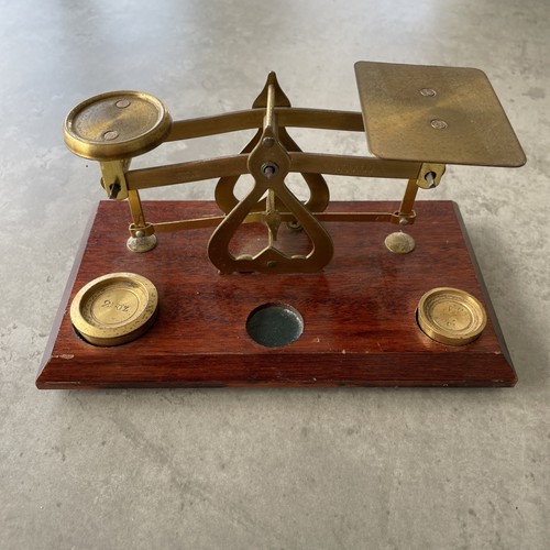 Vintage brass postal scales - scales, (1