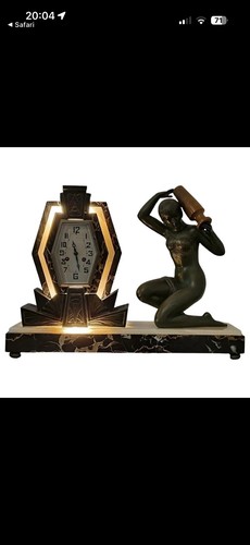 Art deco illuminated clock - deco,