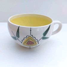 Wade Royal Victoria Pottery 1950's Yellow Flower Cup Rounded Shape 6cm Tall