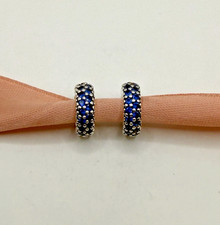 Genuine Pair Pandora Blue Pave