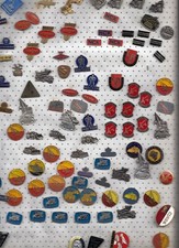 Vintage INDUSTRIAL pin badges 1960s DRAGLINE EXCAVATOR CRANE LOADER MINING 