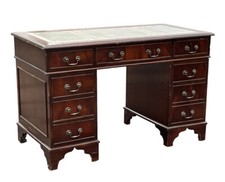 Pedestal Desk In Flame Veneer