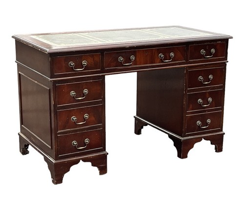 Pedestal desk flame - flame, veneer