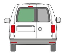 VW Caddy Rear Barn Double Door Window Glass Nearside Left Dark Tint Privacy