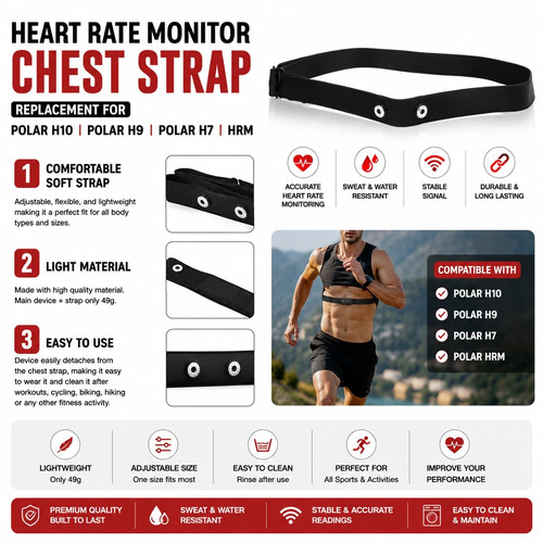 Heart rate monitor chest strap - rate,