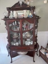 mahogany display  edwardien  72 inches / 48 inches / 20 inches glass cabinet 