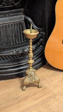 Antique Large Church Altar Candlestick Candle Holder Solid Brass 39 cm