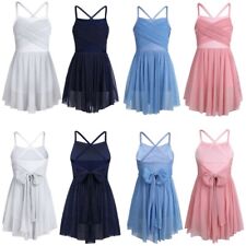 Girl's Criss Cross Lyrical Dresses Contemporary Ballet Dance Ballroom Costume
