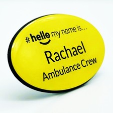 Hello My Name Is Badge Resin