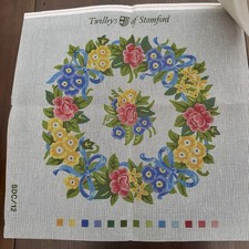 Twilleys Of Stamford Floral Circle Cushion Front Tapestry Canvas