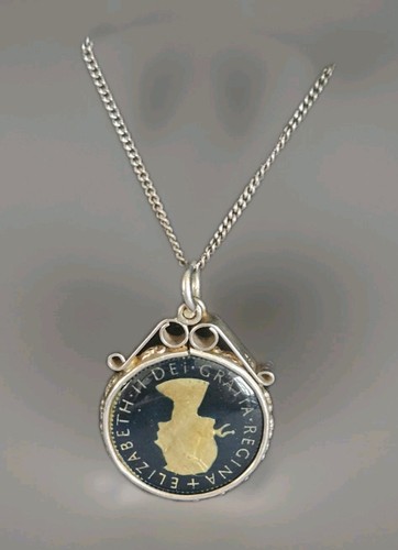Vintage silver necklace with - vintage,