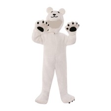 Kids Polar Bear Costume Plush Homewear for Role Play Party Dress up Holiday