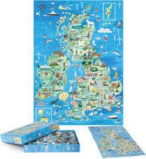Jigsaw Puzzles for Adults 1000 Piece Map of Britain and Ireland Puzzle UK Map - 