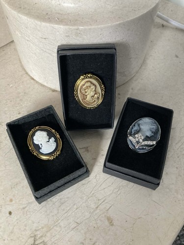 Cameo style brooches - cameo,