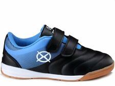 NEW BOYS KIDS LEATHER INSOLES SPORTS FOOTBALL TRAINERS BOOTS STRAPS BLACK SHOES