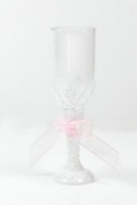 Pack of 24 Mini Pearl Champagne Flute Wedding Favour Holder - S19W24