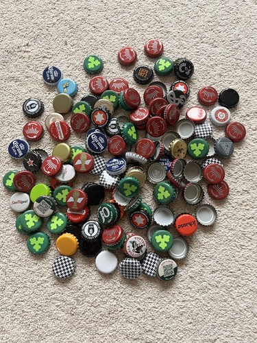 100 beer bottle top caps - 100,