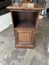 Vintage Old Bedside Cabinet Solid Mahogany 1 Door Shelf