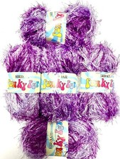 Sirdar Funky Fur Eyelash Crochet Knit Yarn 50g 1.76oz BILBERRY #0532 Lot of 5