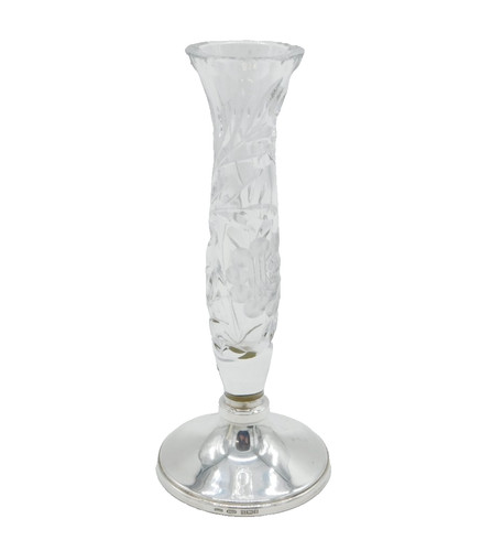 Sterling silver floral cut - &,