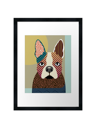 Boston terrier framed wall art - boston,