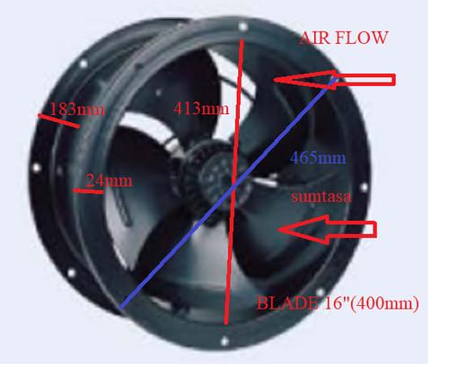 400mm industrial duct - 400mm, fan