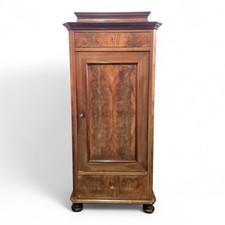 Antique tall Danish flame mahogany Drinks Cabinet - Sentry Side Cupboard