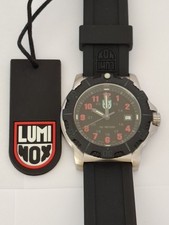 Luminox manta ray watch stainless steel black and red dial 45mm tritium lume new