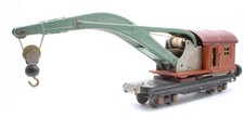 LIONEL 'O' GAUGE 2810 TERRA COTTA CRANE W/ PEACOCK BOOM WAGON