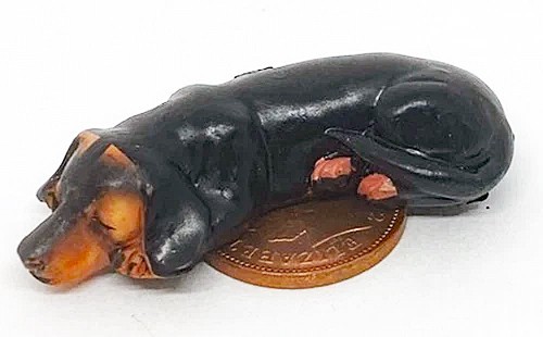 Dolls house dachshund dog - dolls,