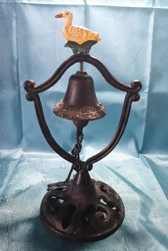 Vintage cast iron bell with - vintage,
