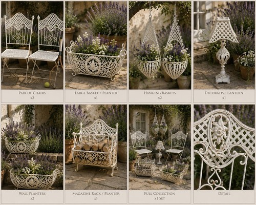 Vintage white cast - white, iron
