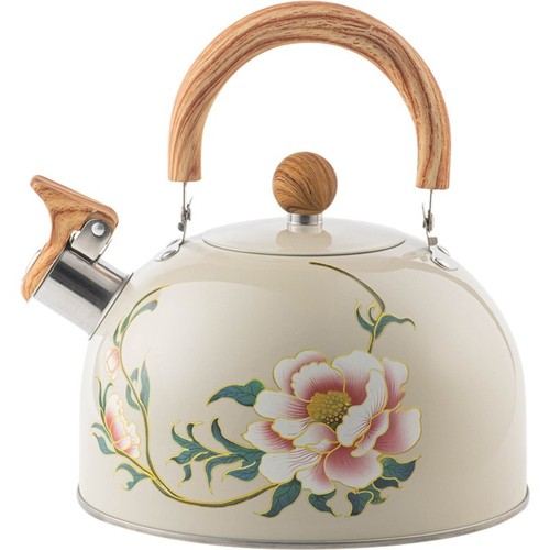 Floral enameled teapot - floral,