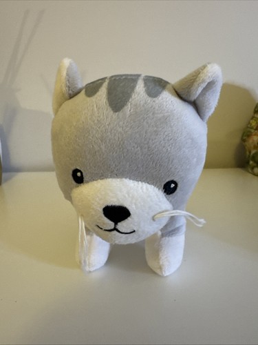 Cute grey white soft toy - white,