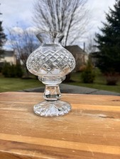 Waterford Crystal ALANA 7 1/4" 2 Hurricane Lamp & Globe 2 Pc Candle Holder