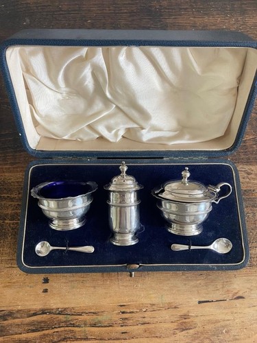 Solid silver cruet condiment - solid,