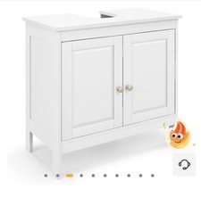 COSTWAY Under Sink Cabinet Freestanding Bathroom Vanity Cabinet w/ 2 Doors
