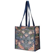 Strawberry Thief Shopper Bag Reusable Shoulder Tote William Morris Tapestry