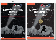 (10 Pack) BCW Treasury Comic Book Bags and Boards, Acid Free Archival Quality