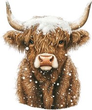 Christmas Highland Cow Wall Art Bedroom Window Decor Vinyl Sticker Decal 6 Sizes