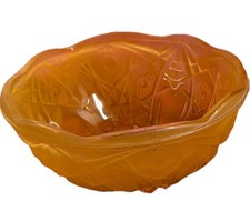 Vintage Orange  Daisy Etched