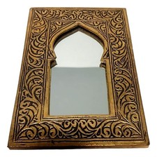 Moroccan  Small Metal Gold Color Hand Mirror Decoration Door shape Handcrafted