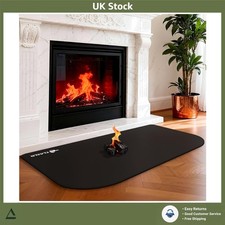 Black Hearth Mat - 25×39 Inch