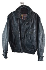 FRANK THOMAS Hot Stuff Blue Leather B52 Pilot Jacket size 36 Mens Vintage Casual