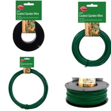 Heavy Duty Garden Wire Ambassador PVC Rolls Of Green Coated Fence Wire 30m 20m