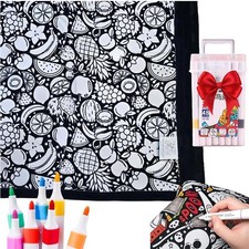 DIY Coloring Blanket with Markers Color Your Own Blankets, Customizable Blanket
